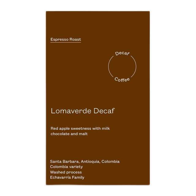 Lomaverde Decaf, product image from the roaster