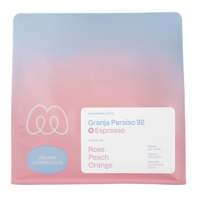 Granja Paraiso 92 Decaf Espresso, product image from the roaster