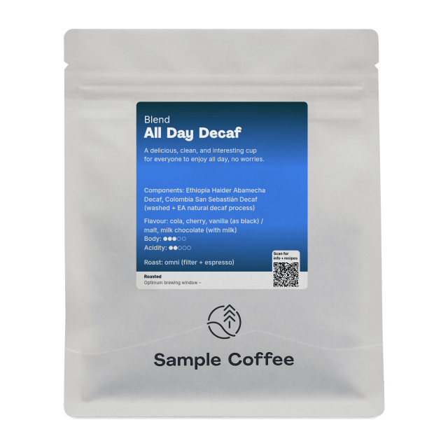 All Day Decaf Blend, product image from the roaster