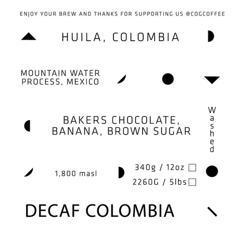 Decaf, product image from the roaster