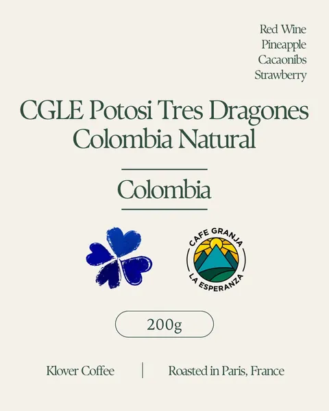 Colombia CGLE Potosi Tres Dragones Colombia Natural, product image from the roaster