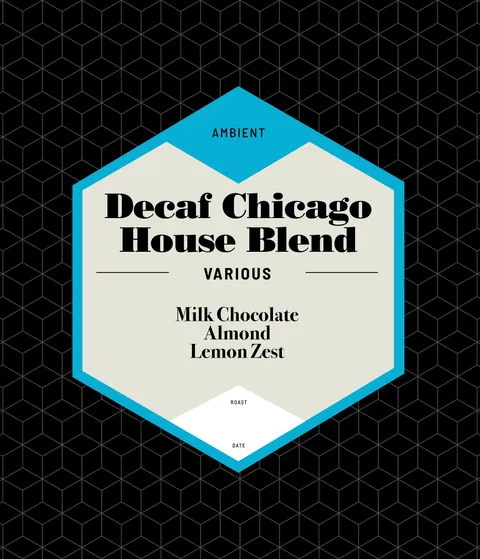 Decaf Chicago House Blend, product image from the roaster