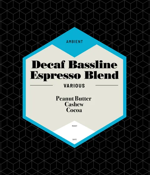Decaf Bassline Espresso Blend, product image from the roaster